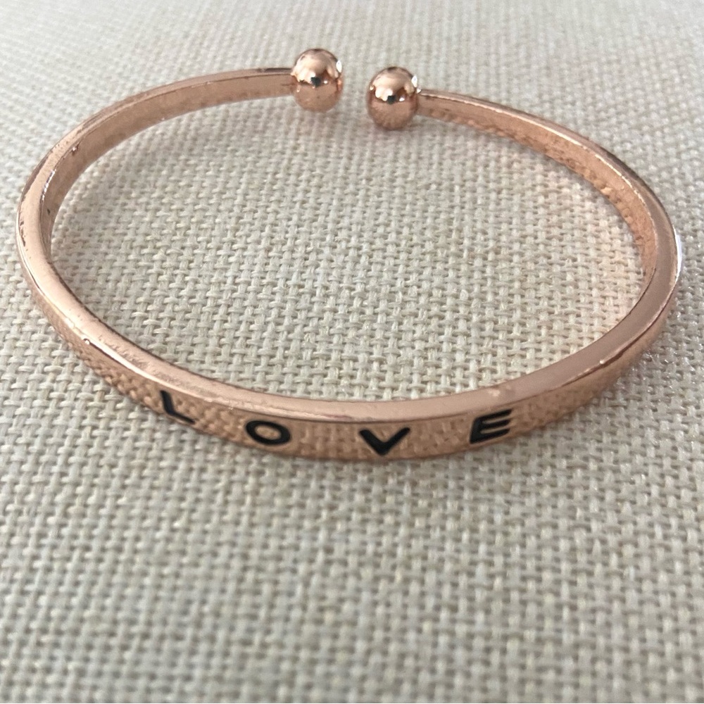 Love Sentimental Message Bracelet Rose Gold